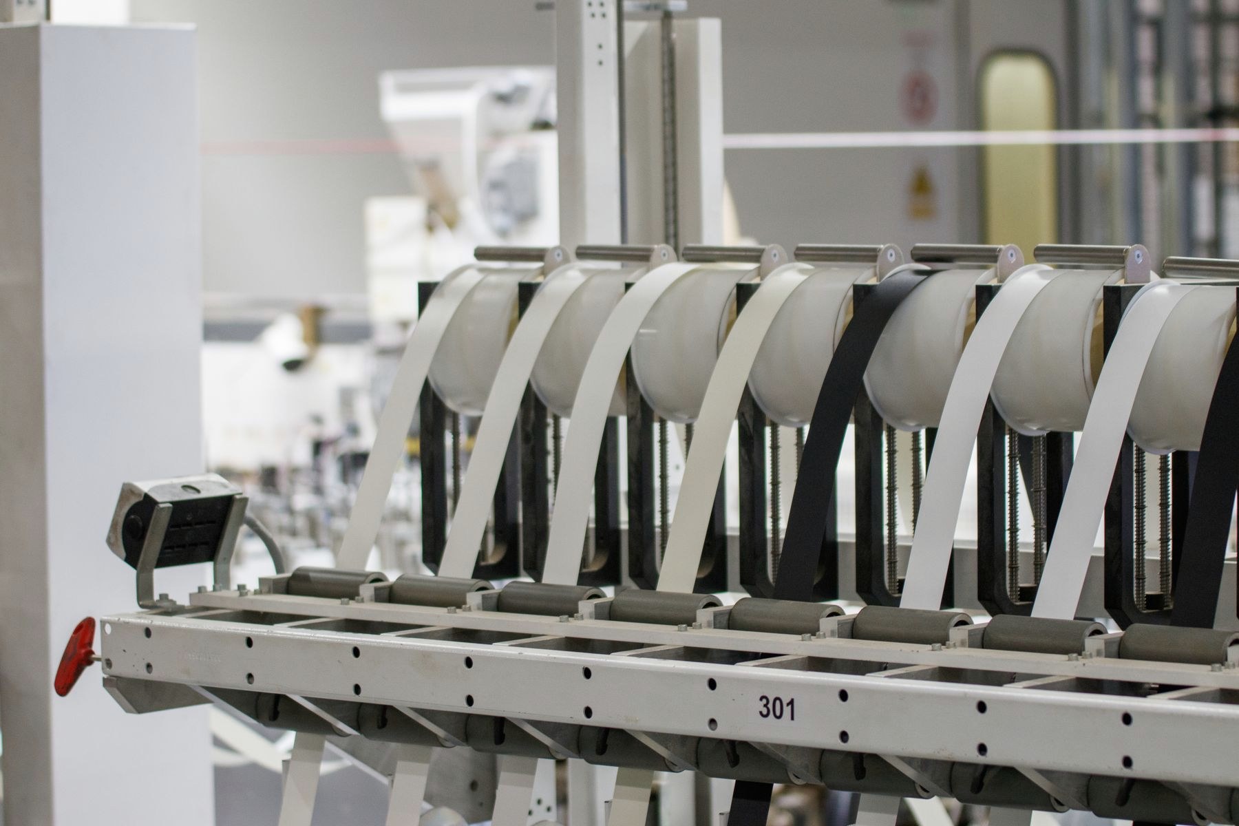 Precision manufacturing equipment in a clean industrial facility